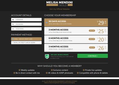 Melisa Mendini Gold membership